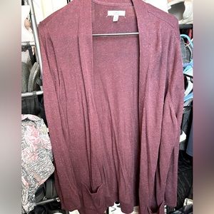 Maroon sweater cardigan